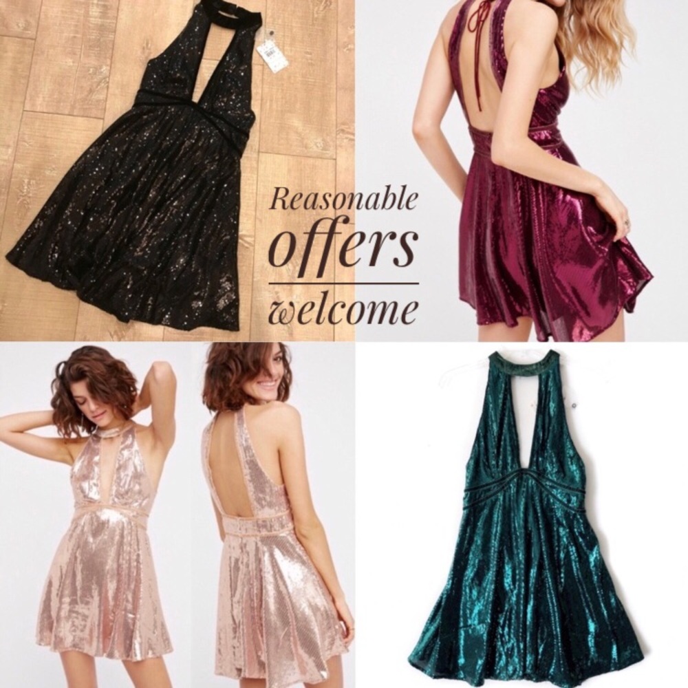 Free People Women's Film Noir Sequin Mini Dress
